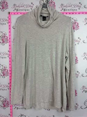 Michael Tyler bamboo shirt Light Heather Gray Draped Cowl Neck Long Sleeve Top